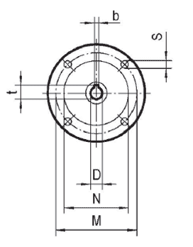 Чертеж: габаритно-присоединительные размеры одноступенчатого червячного редуктора NMRV 090