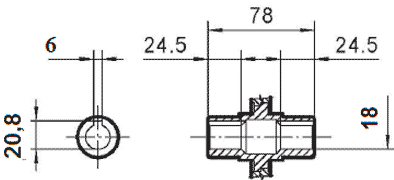 Чертеж: габаритно-присоединительные размеры одноступенчатого червячного редуктора NMRV 040