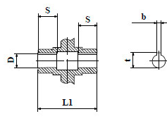 Чертеж: габаритн-присоединительные размеры входного вала червячного редуктора NMRV 030